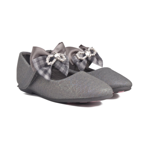 Girls Grey Formal Pumps KD803