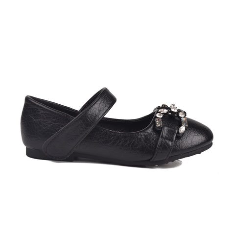 Girls Black Casual Pumps KD804