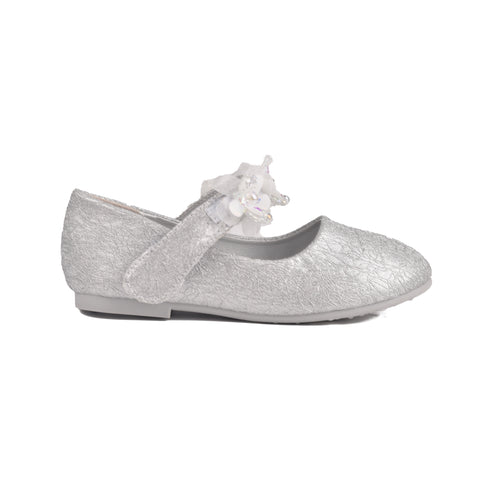 Girls Silver Fancy Pumps KD805