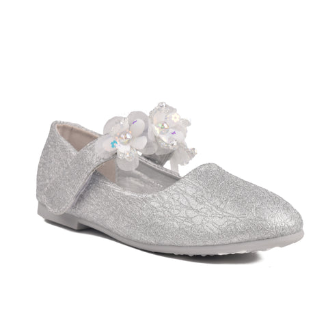 Girls Silver Fancy Pumps KD805