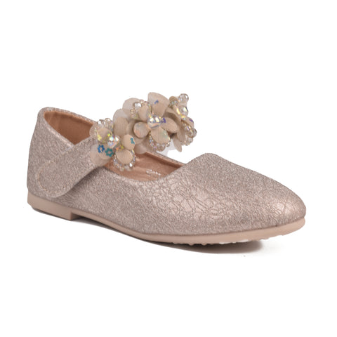 Girls Champagne Fancy Pumps KD805