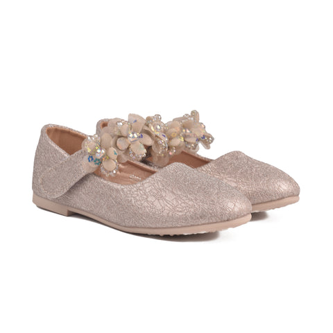 Girls Champagne Fancy Pumps KD805
