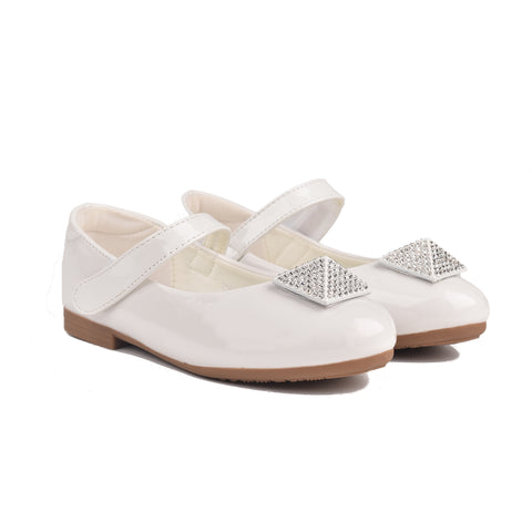 Girls White Casual Pumps KD806
