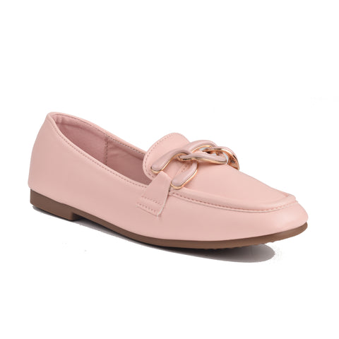 Girls Pink Formal Moccasins KD809
