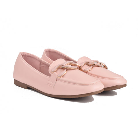 Girls Pink Formal Moccasins KD809
