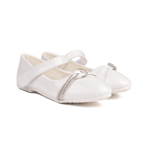 Girls White Casual Pumps KD807