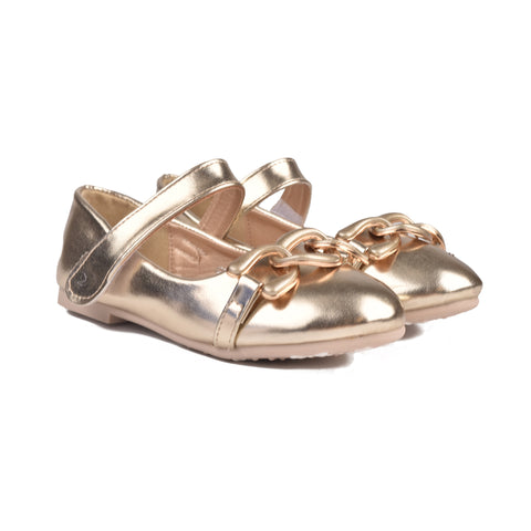 Girls Golden Formal Pumps KD808