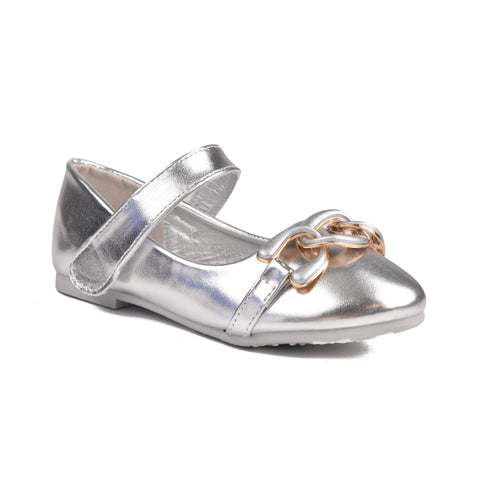 Girls Silver Formal Pumps KD808