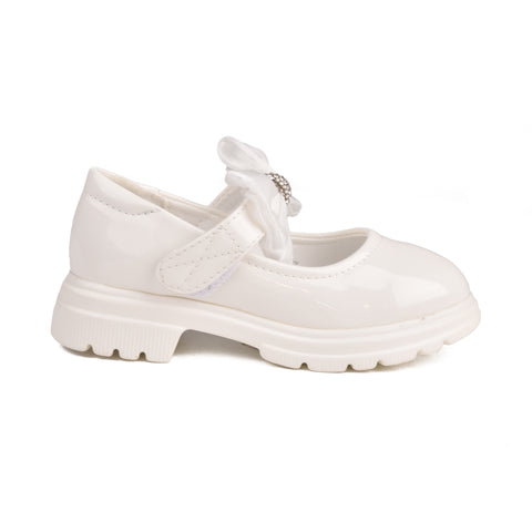 Girls White Formal Heals KD811