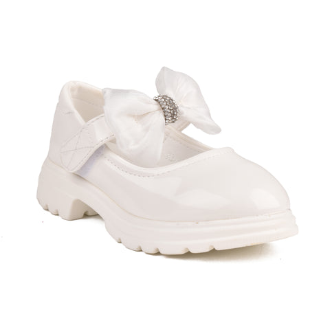 Girls White Formal Heals KD811