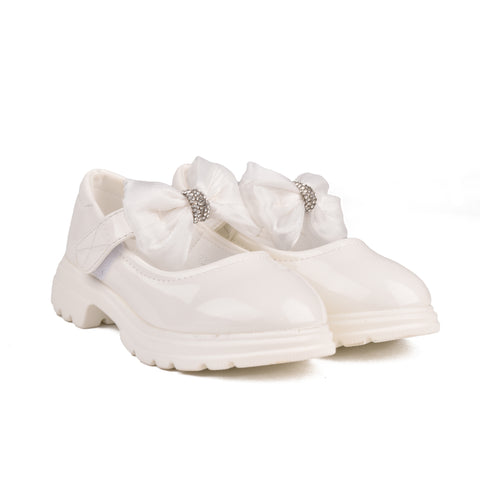 Girls White Formal Heals KD811