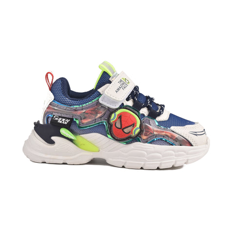 Boys Blue Spiderman LED Light Jogger KD702
