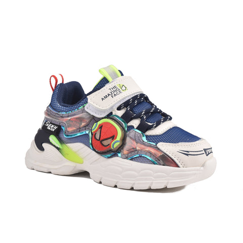 Boys Blue Spiderman LED Light Jogger KD702