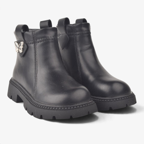 Girls Black Long Boots KDJ589