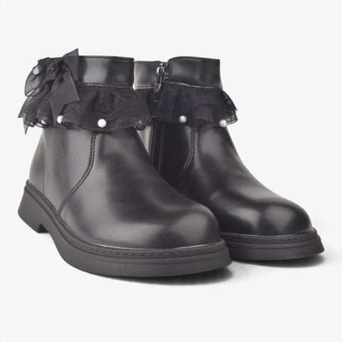 Girls Black Long Boots KDJ600