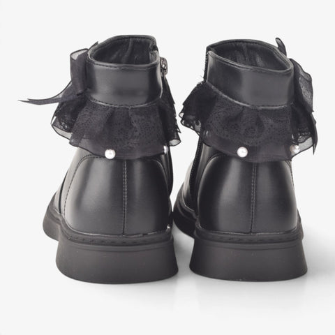 Girls Black Long Boots KDJ600