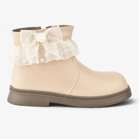 Girls Beige Long Boots KDJ600