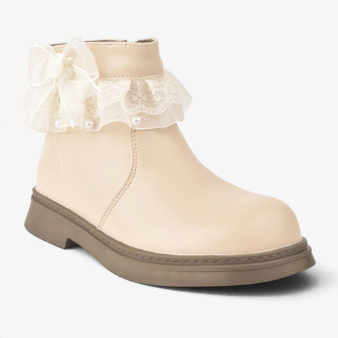 Girls Beige Long Boots KDJ600