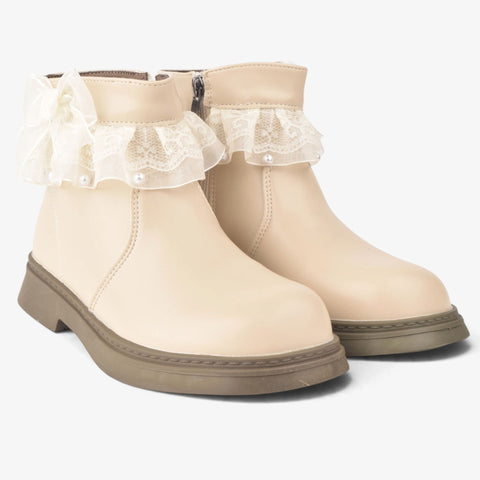 Girls Beige Long Boots KDJ600