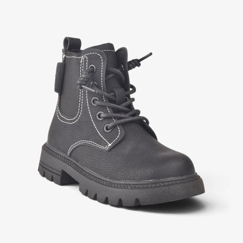 Boys Black Long Boots KDJ592