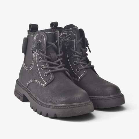 Boys Black Long Boots KDJ592