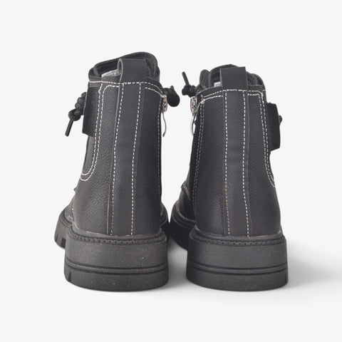 Boys Black Long Boots KDJ592