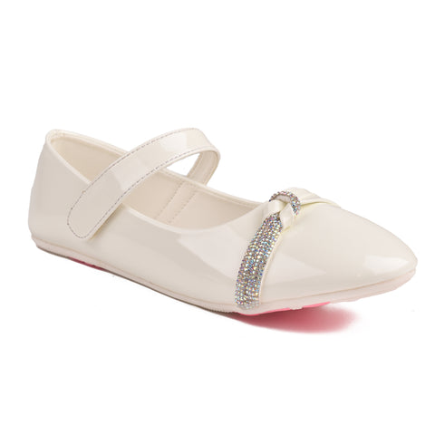 Girls White Casual Pumps KD812