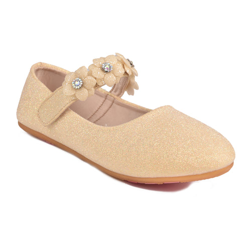 Girls Golden Fancy Pumps KD813