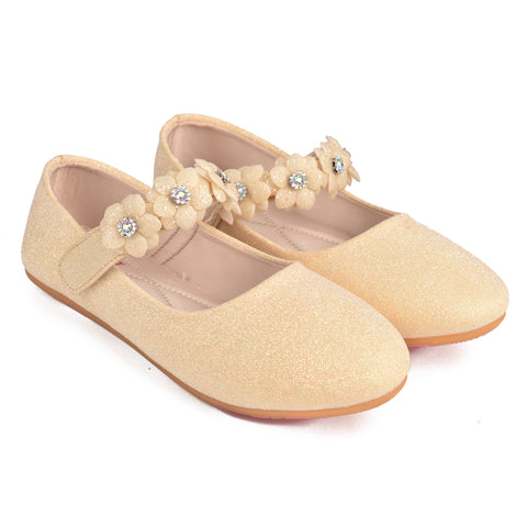 Girls Golden Fancy Pumps KD813