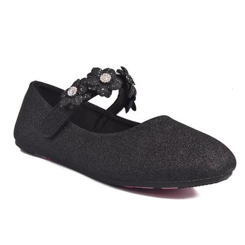 Girls Black Fancy Pumps KD813
