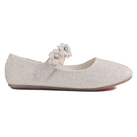 Girls White Fancy Pumps KD813