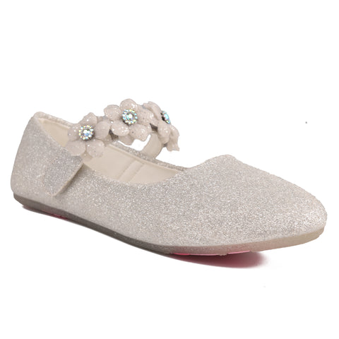 Girls White Fancy Pumps KD813
