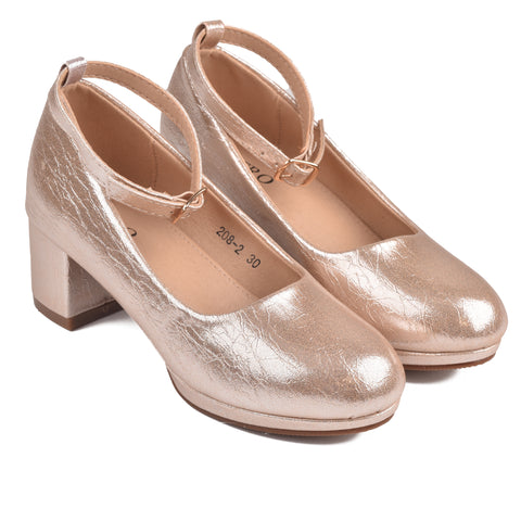 Girls Golden Formal Heals KD814