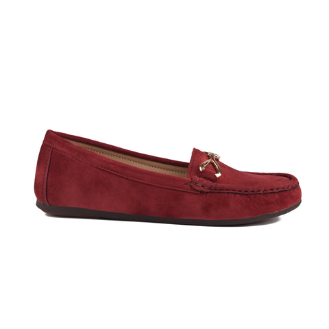 Maroon Suede Women Pumps WN1223