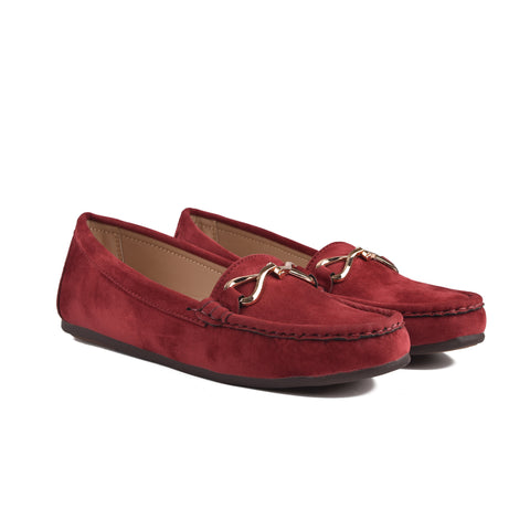 Maroon Suede Women Pumps WN1223