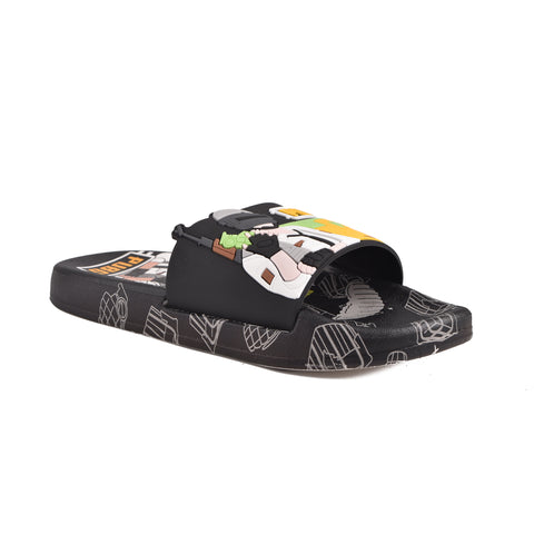 Boys Black Casual Slippers KD102