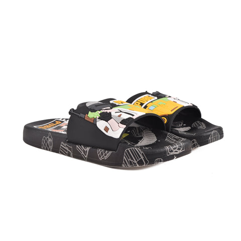 Boys Black Casual Slippers KD102