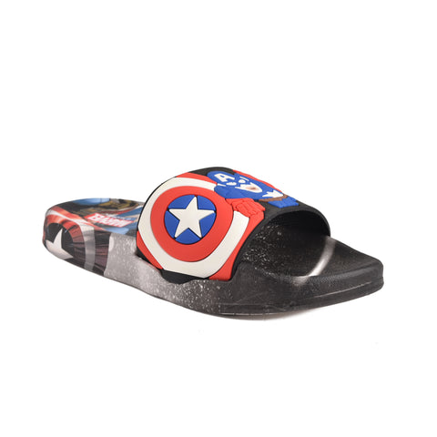 Boys Black Casual Slippers KD105
