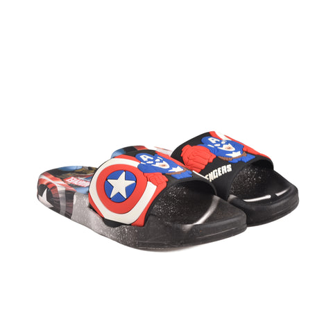 Boys Black Casual Slippers KD105
