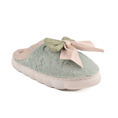 Women Green Fur Slides KD998