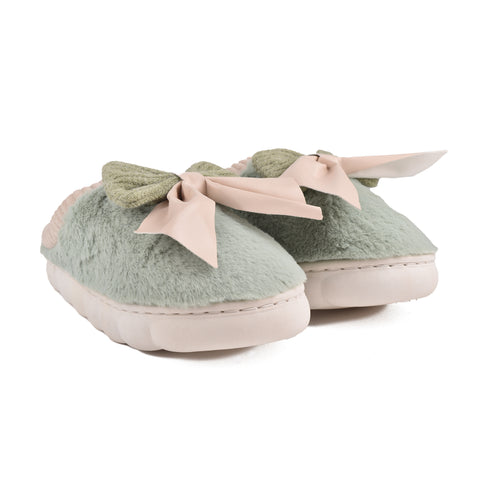 Women Green Fur Slides KD998