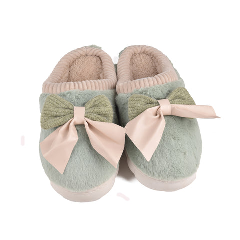 Women Green Fur Slides KD998