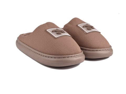 Women Brown Fur Slides KD8697