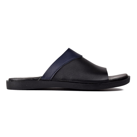 Boys Black Leather Slippers KD136
