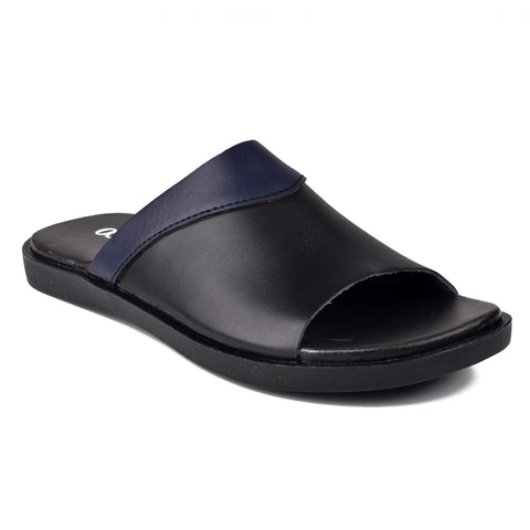 Boys Black Leather Slippers KD136