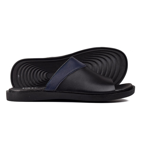Boys Black Leather Slippers KD136