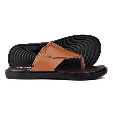 Boys Mustard Leather Slippers KD137