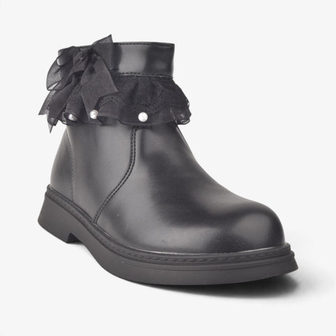 Girls Black Long Boots KDJ600