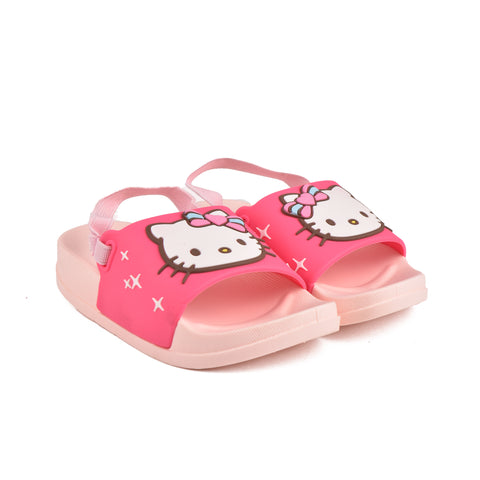 Girls Shocking Pink Casual Slippers KD59