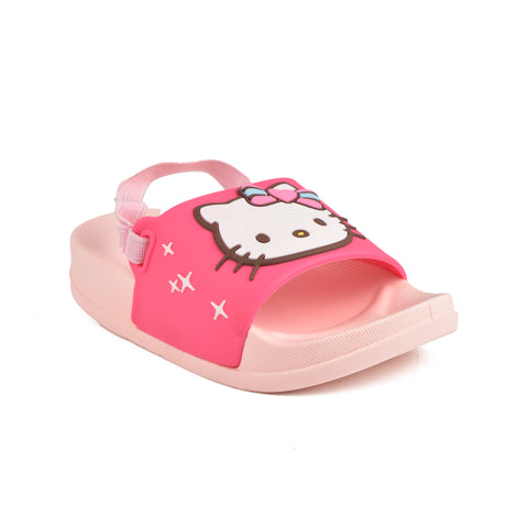 Girls Shocking Pink Casual Slippers KD59